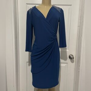 R&M Richards Blue Wrap Dress
